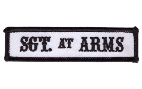 White Sgt at Arms MC Club Biker Jacket Patch - Titan One