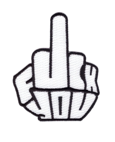 F*ck you Finger Jacket Bag Biker Antisocial Iron on Patch
