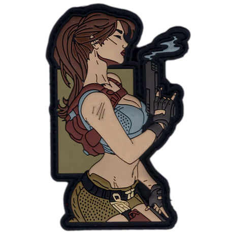 PVC Girl Lara Croft Morale Tactical Patch - Titan One