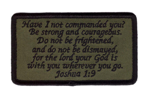 Joshua 1:9 Camo Combat Army Bible Christian Morale Patch