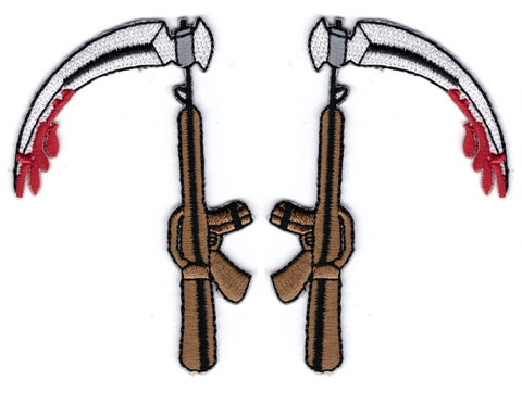 Jacket Collar Scythes Biker Outlaw Rebel Motorcycles MC Sons Anarchy Patch Set - Titan One