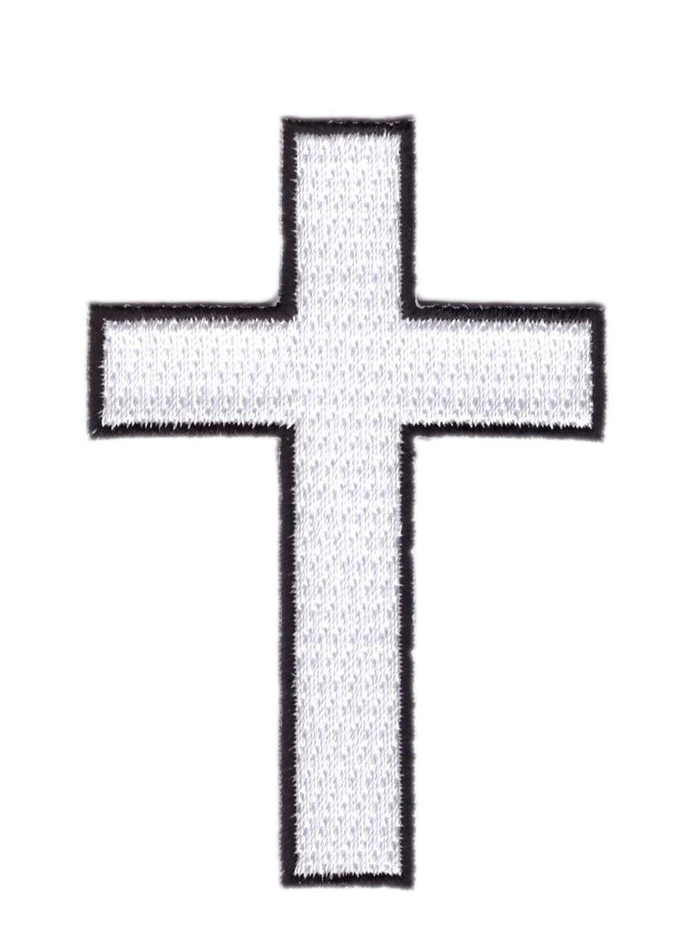 Christian White Cross Biker Jacket Patch