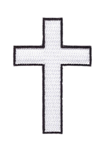 Christian White Cross Biker Jacket Patch